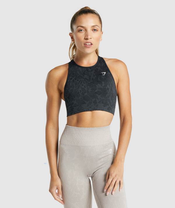 Damske Športové Podprsenky Gymshark Adapt Animal Seamless Čierne | GR4790681